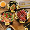 168Pcs Black and Gold Party Supplies Tableware Set Happy Anniversary Plates, Knife,Forks,Spoons, Cups and Napkins Table Decorations for Anniversary Wedding Birthday Party Decorations, 24 Guests view 3