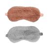 2 Pcs Plush Sleep Masks, Ultra Cute Soft Sleep Eye Cover, Blindfold Travel Sleep Masks for Kids Men Women, with Elastic Strap, Adjustable for Kids Adult (Dark Pink,Grey) view 1