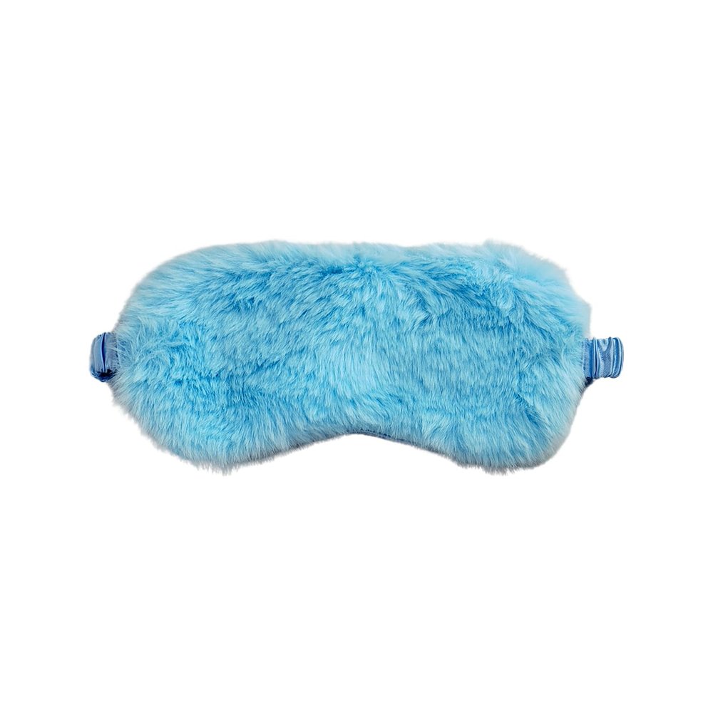 1 Pcs Plush Soft Sleep Eye Cover, Ultra Cute Blindfold Travel Sleep Mask for Kids Men Women, with Elastic Strap, Adjustable for Kids Adult (Blue)