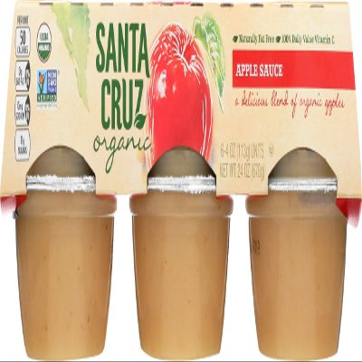 Santa Cruz Organic Apple Sauce, 6 Pack, Non GMO, 24 Ounces (Pack Of 12)