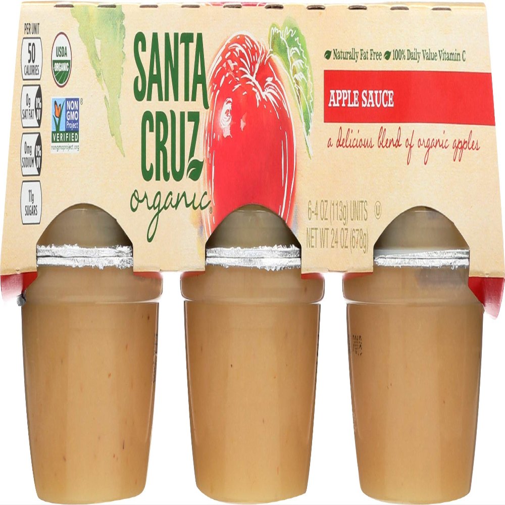 Santa Cruz Organic Apple Sauce, 6 Pack, Non GMO, 24 Ounces (Pack Of 12)