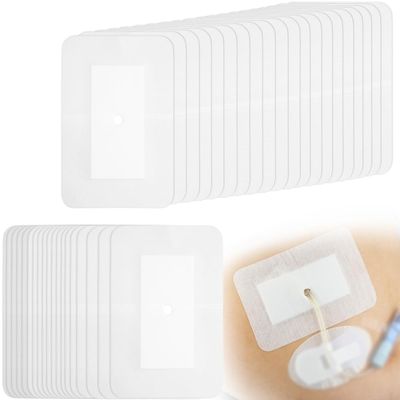 Split Drain Adhesive Bandages 4" x 6", PD Catheter Feeding Tube Pad Drainage G Tubes Holder Covers J Peg Tube Patch Peritoneal Dialysis Accessories Gtube Supplies (Pack of 10)