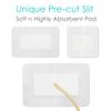 Split Drain Adhesive Bandages 4" x 6", PD Catheter Feeding Tube Pad Drainage G Tubes Holder Covers J Peg Tube Patch Peritoneal Dialysis Accessories Gtube Supplies (Pack of 10) view 4