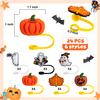 24 PCS Halloween Straw Toppers, Halloween Straw Cover Cap for Cup, 6 Style Halloween Style Cute Silicone Straw Drinking Tips Covers, Ghost Pumpkin Straw Accessories for Home Party Accessories view 3