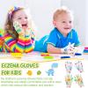 Xtinmee 20 Pairs Eczema Gloves for Kids Cotton Moisturizing Gloves for Sensitive Irritated Skin Eczema Reusable Elastic Hand Cover Soft and Does Not Hurt(Age 3-4 Years) view 2