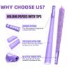 GOMMO 50 Pack Pre Rolled Cones King Size Cones Rolling Paper 109mm Natural Purple Rolling Papers with Golden Packing Spoon Included view 2