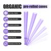 GOMMO 50 Pack Pre Rolled Cones King Size Cones Rolling Paper 109mm Natural Purple Rolling Papers with Golden Packing Spoon Included view 3