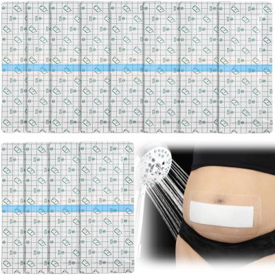 25 Pcs Waterproof Shower Bandages for Abdominal Wounds C Section Long Tummy Tuck Incisions Post Surgery Shower Protector C-Section Scar Island Dressing 4x8 Inch