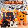 48 Pumpkin Burlap Candy Bags - 16 Styles, 4 x 6 Inch, Bulk with Drawstring, Trick or Treat Bags for Kids Halloween Party (Black, Orange, Beige) view 4
