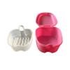 Ellylian Denture Bath Box Cup, Complete Clean Care for Dentures, Clear Braces, Mouth Guard, Night Guard & Retainers,Traveling, Pink view 2
