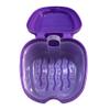 Ellylian Denture Bath Box Cup, Complete Clean Care for Dentures, Clear Braces, Mouth Guard, Night Guard & Retainers,Traveling, Purple view 2