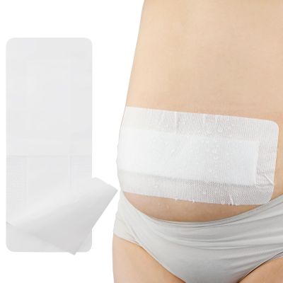 20 Pcs Breathable Abdominal Incision Island Dressing | 4x8 Inch Long Post Surgery Bordered Gauze Bandage + Absorbent Dressing Pad, Tummy Tuck C Section Large Wound Recovery