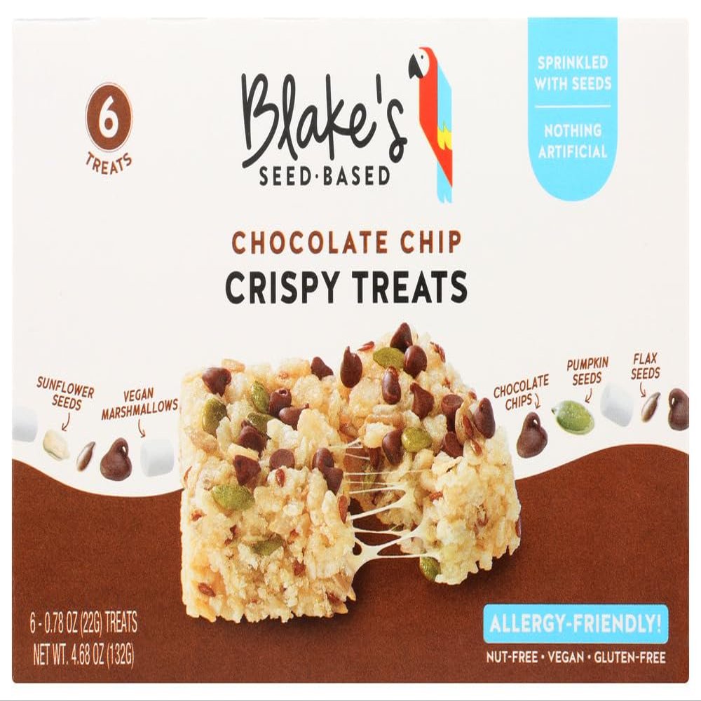 Blake's Seed Based Chocolate Chip Rice Crispy Bar, Nothing Artificial, Vegan Friendly, Gluten Free, 4.68 Ounce (Pack of 6)