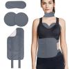4Pack Castor Oil Pack for Chest, Neck and Abdomen, Reusable Compress Castor Oil Pack Wrap for Abdomen with Adjustable Elastic Strap Flannel Cotton Machine Washable Anti Oil Leak -Grey view 1