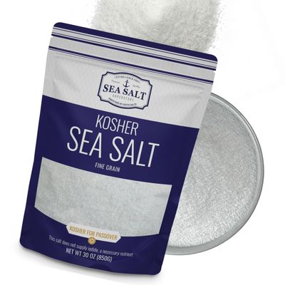 Fine Grain Kosher Salt, Fine Replacement for Table Salt, Non-Iodized & Natural for Table Shakers, 30 oz Bag