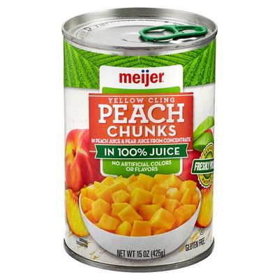 6 Cans Diced Peaches in 100% Juice, 15 oz
