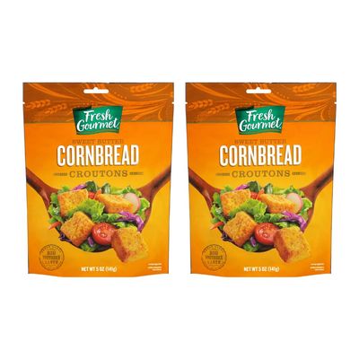 Fresh Gourmet Premium Croutons, Sweet Butter Cornbread, 5 Ounce (Pack of 2)