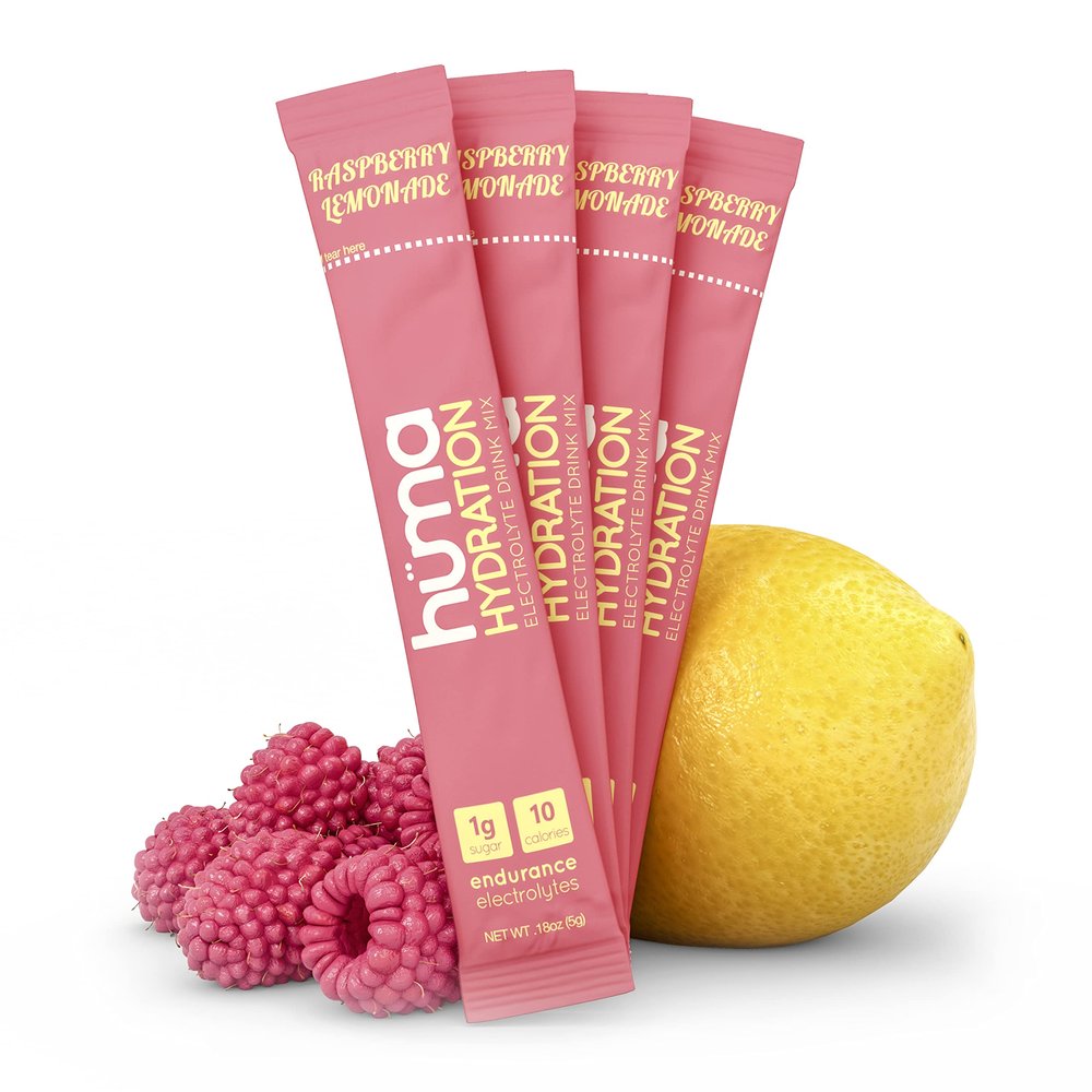HUMA CHIA Hydration Drink Mix, Raspberry Lemonade 15 Packets - Low Calorie, High Electrolyte Powder for Sports & Exercise - 100% Natural, 1g Sugar, 10 Cal