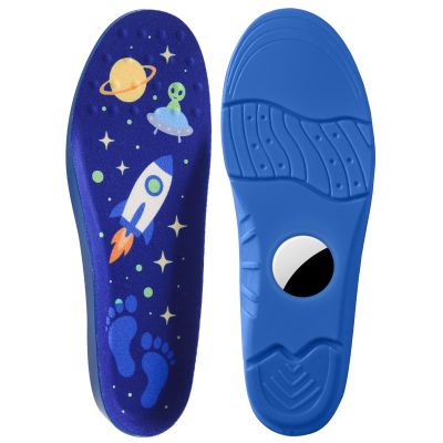 Insoles for Airtag (1st & 2nd Gen) Hidden Holder, Anti-Lost Tracker Case for Kids, Secure Fit for Sneakers & Daily Shoes,Soft Inserts for Shoes (Blue,Foot:9.5-10 in/Insole:9.8-10.5 IN/2Y-2.5Y)