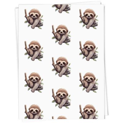 Azeeda A1 'Cute Sloth' Gift Wrap/Wrapping Paper Sheet (GI00073849)