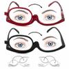 SOPHILY 2 Pack Makeup Reading Glasses for Women Flip Down Cosmetic Readers Make Up Eyeglasses Spring Hinge +1.75 view 2