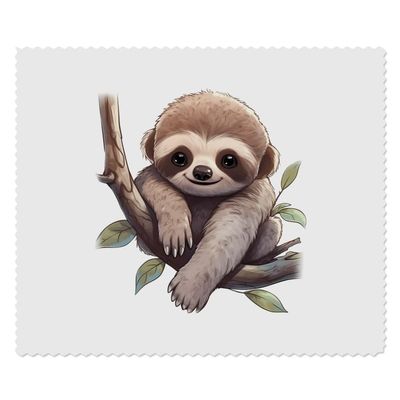 Azeeda 2 x 'Cute Sloth' Microfibre Lens/Glasses Cleaning Cloths (LC00021034)