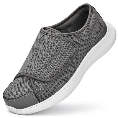Gmedonm Men's Wide Width Shoes with Easy Put On Adjustable Lightweight for Diabetic Edema Bunions Arthritis Swollen Feet Elderly Walking Widening Shoes Grey
