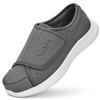 Gmedonm Men's Wide Width Shoes with Easy Put On Adjustable Lightweight for Diabetic Edema Bunions Arthritis Swollen Feet Elderly Walking Widening Shoes Grey view 1
