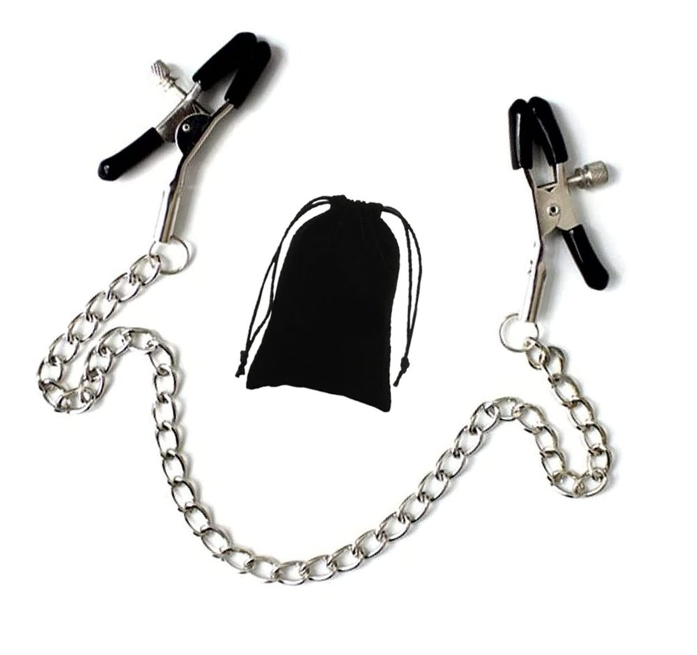 Adjustable Metal Nipple Clamps Non-Piercing Adjustable Metal Nipple Clamps On Nipple Rings Decorative Clip for Clothing Accessories On Nipple Rings Decorative (Q)