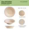 [600 Count] Harvest Pack PFAS Free 12oz Round Compostable Paper Bowls Bulk, Disposable Heavy-Duty Eco-Friendly Bagasse Bowls, Sugarcane Natural Plant fibers for Meal Prep Takeout Dinnerware view 2