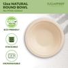 [600 Count] Harvest Pack PFAS Free 12oz Round Compostable Paper Bowls Bulk, Disposable Heavy-Duty Eco-Friendly Bagasse Bowls, Sugarcane Natural Plant fibers for Meal Prep Takeout Dinnerware view 3