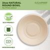 [500 COUNT]Harvest Pack PFAS FREE 24oz Compostable Bowls, Round Soup Paper Bowls Heavy-Duty Eco-Friendly Disposable Bagasse Bowl, sugarcane made plant fibers for Meal Prep view 3