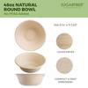 [500 COUNT]Harvest Pack PFAS FREE 48oz Round Compostable Bowls, Heavy-Duty Eco-Friendly Disposable Bagasse Large Soup Paper Bowls, sugarcane made for Meal Prep Takeout Dinnerware, Microwave Safe view 2