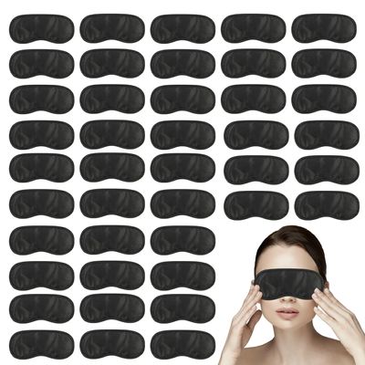 210 PCS Sleep Masks Bulk Eye Mask, Liubeili Sleeping Mask Blindfold Eye Cover Team Building Games Party with Nose Pad and Adjustable Strap for Women Men 4 Layers Black