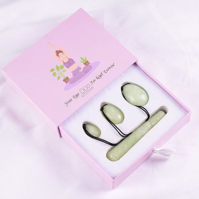 ASNAT Yoni Egg Natural Xiuyan Jade Massage Wand Set Stone and Mineral Ball Kegel Exercise,4 Pcs Set