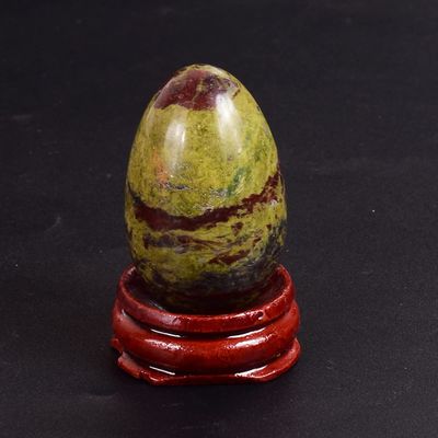 ASNAT 40 * 25 Medium Yoni Egg Natural Stone Jade Crystal Undrilled Massage Ball Kegel Exercise,Dragon Bloodedstone
