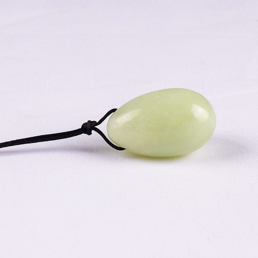 ASNAT Yoni Egg Natural Xiuyan Jade Massage Wand Set Stone and Mineral Ball Kegel Exercise,40x25 Mm