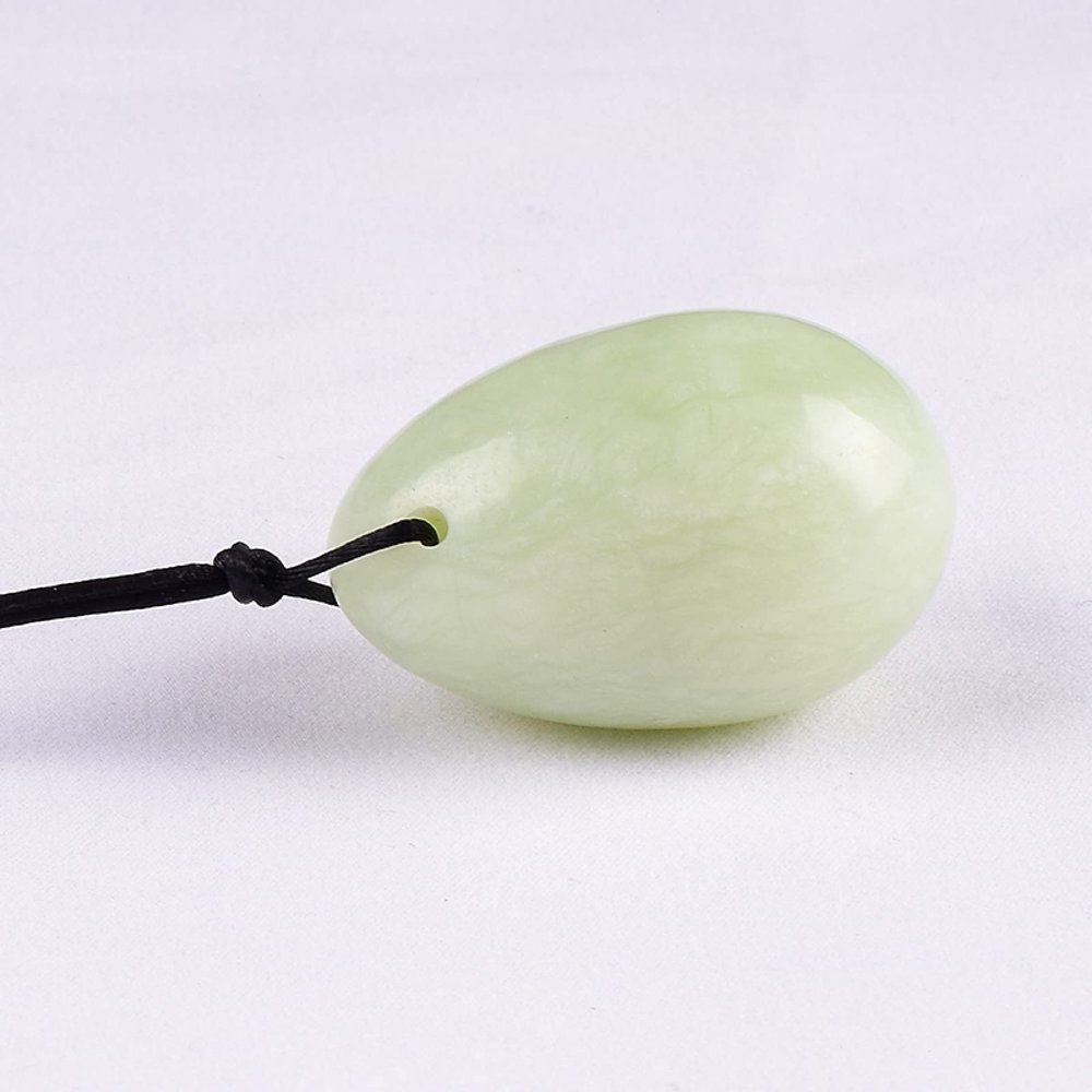 ASNAT Yoni Egg Natural Xiuyan Jade Massage Wand Set Stone and Mineral Ball Kegel Exercise,45x30 Mm