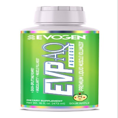 Evogen EVP AQ - Liquid Glycerol Muscle Volumizer | Pre Workout for Pumps, Vascularity, & Hydration | Premium Preworkout for Men & Women | Sour Apple | 16 fl oz
