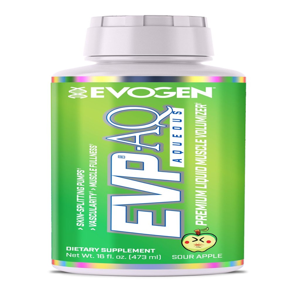 Evogen EVP AQ - Liquid Glycerol Muscle Volumizer | Pre Workout for Pumps, Vascularity, & Hydration | Premium Preworkout for Men & Women | Sour Apple | 16 fl oz