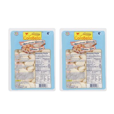 Corabella Gluten Free Gnocchi - Fresh Potato & Rice Gnocchi Pasta - Premium Ingredients | Traditional Flavor Taste of Italy in Every Bite | Perfect for Fresh Pasta Lovers - 1.1 Pound Each (Pack of 2)