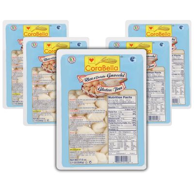 Corabella Gluten Free Gnocchi - Fresh Potato & Rice Gnocchi Pasta - Premium Ingredients | Traditional Flavor Taste of Italy in Every Bite | Perfect for Fresh Pasta Lovers - 1.1 Pound Each (Pack of 5)