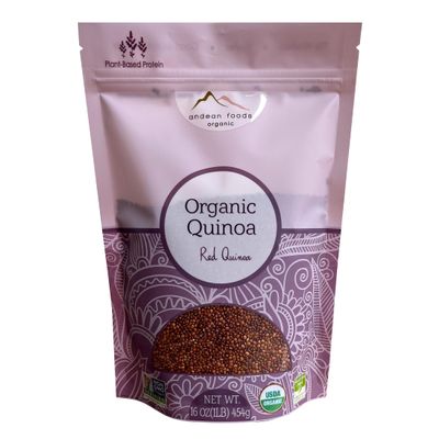 Andean Foods Organic Red Quinoa Premium Quality Superfood Grain Non-GMO, Gluten Free, Vegan, 1 lb, 16 oz