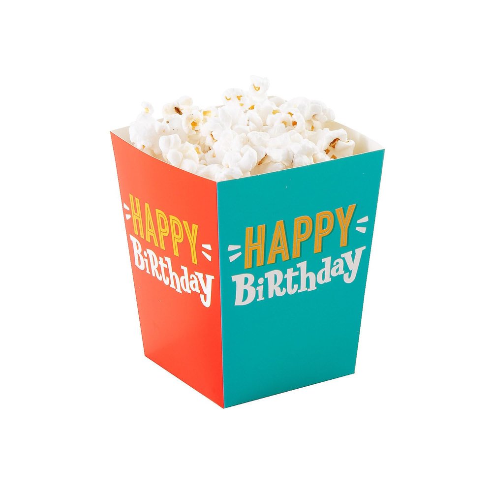 Happy Birthday Popcorn Boxes 24 Pieces