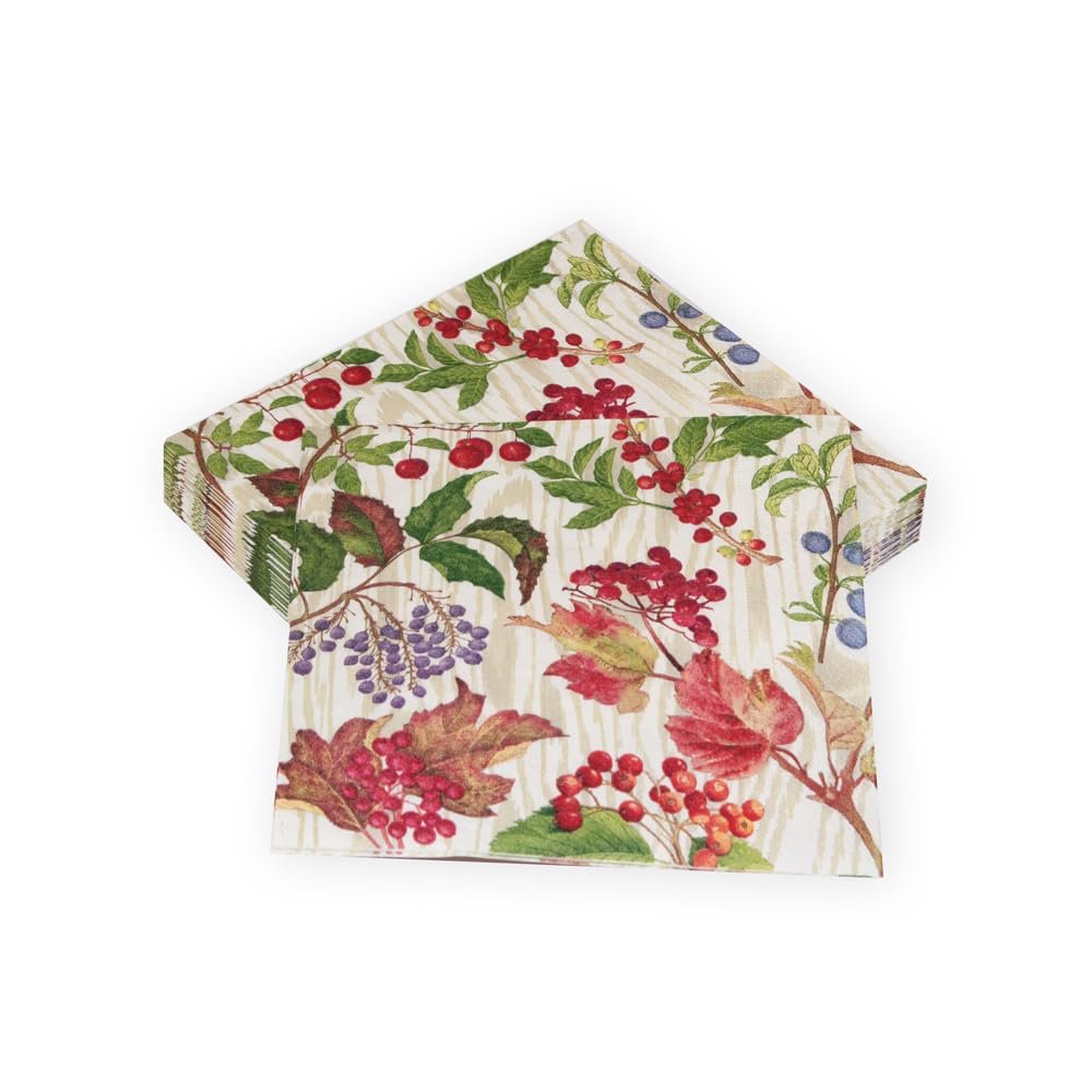 Berry Botanical Taupe Luncheon Napkins - 20 Per Package - 2 Units