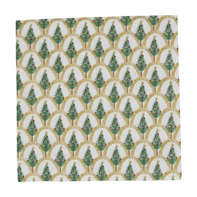 Deco Christmas Gold Cocktail Napkins - 20 Per Package - 4 Units