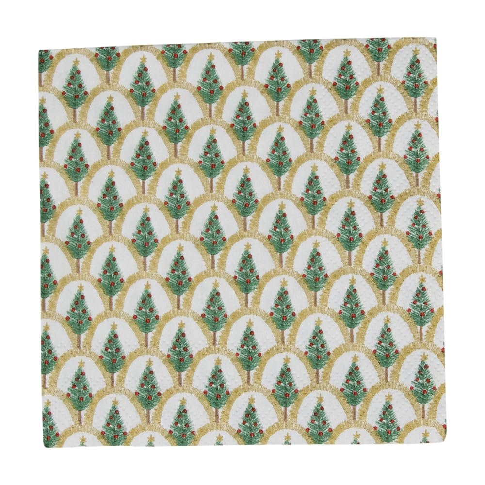 Deco Christmas Gold Cocktail Napkins - 20 Per Package - 4 Units