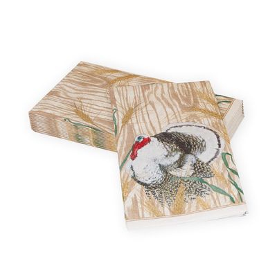 Homestead Turkey Taupe Guest Towel Napkins - 15 Per Package