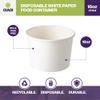 CIAO! 16OZ Disposable White Paper Food Container, 115mm Diameter, Lids Sold Separately (500/case) view 2
