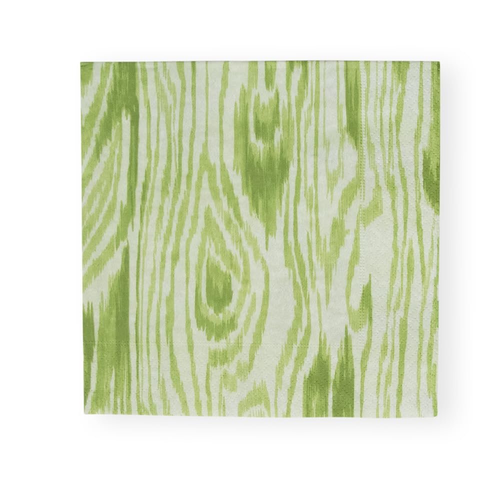 Woodgrain Moss Green Cocktail Napkins - 20 Per Package